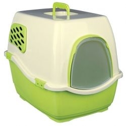 Trixie Katzentoilette Bill 1 F mit Haube und Filter - apfelgrn/creme