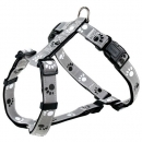 Trixie Geschirr Silver Reflect - Pfotenmotiv - 36-45cm / 15mm