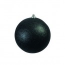 Dekokugel 20cm, schwarz, glitzer